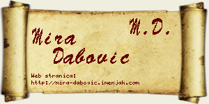 Mira Dabović vizit kartica